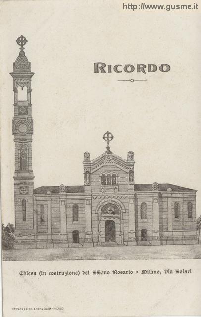 Chiesa (in costruzione) del SS.mo Rosario a Milano, via Solari - click to next image