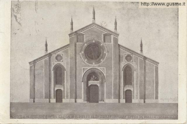 1911s Progetto di restauro della Chiesa di S.Pietro in Gessate - click to next image