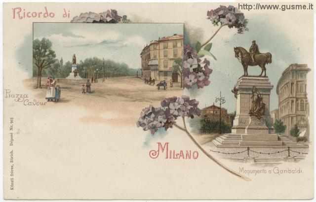 Milano - Ricordo - Piazza Cavour - Monumento a Garibaldi - click to next image