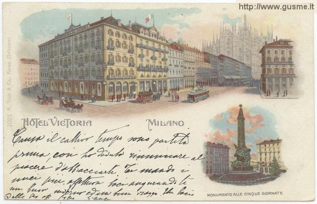 Milano - Hotel Victoria - Monumento alle cinque giornate - click to next image