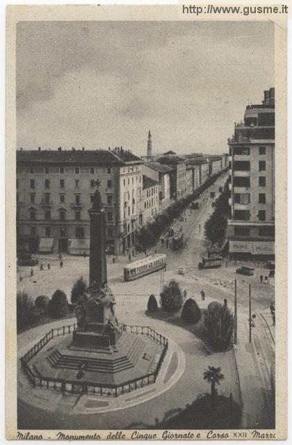 Milano - Monumento delle Cinque Giornate e Corso XXII Marzo - click to next image