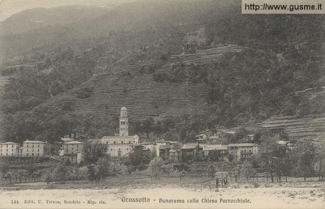 1907-no-vi Grossotto con la chiesa Parrocchiale_trinc-00144A-AV1grost - click to next image