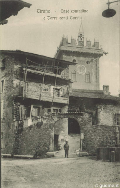 1912-no-viCase contadine e Torre Torelli_ fio-C-36414A-TI1Tirai - click to next image