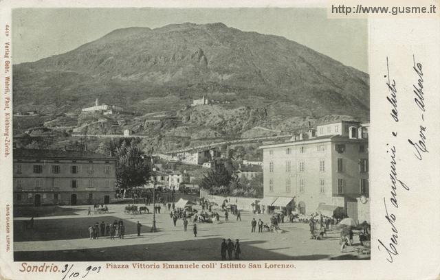 1903-10-05 Piazza Vittorio Emanuele coll'Ist. San Lorenzo_Wehr-06419C-SO1Gari - click to next image