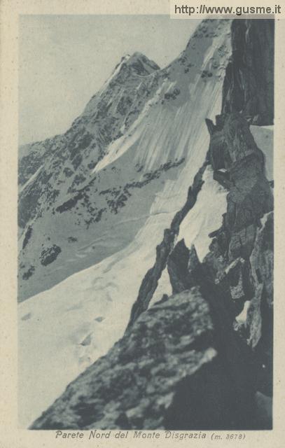 D1938-no-vi-La Parete Nord del M. Disgrazia (3678) -Timbro Centro Alpinistico Italiano- attend. naz. in Valmalenco 1938 - click to next image