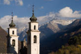 20071106_152110 Campanili della Madonna di Loreto e cime della Bregaglia